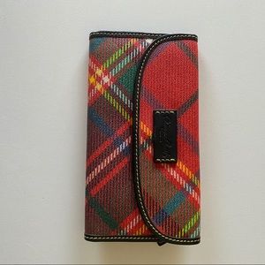 Dooney & Bourke Red Plaid Wallet Clutch